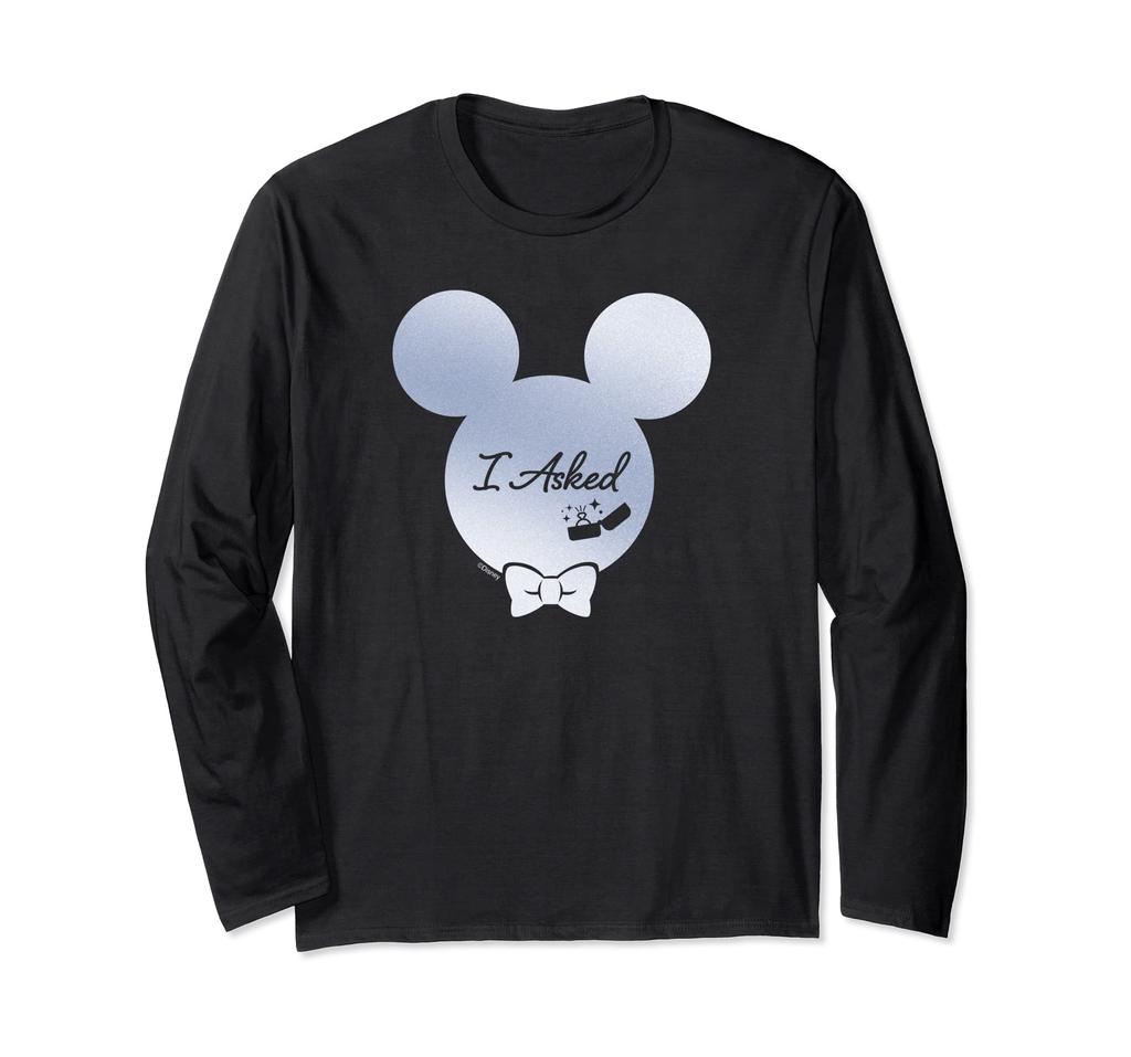 Дисней Я Сделал Предложение Обручальное Кольцо Бабочка Микки Футболка с Длинным Рукавом