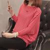 WTEMPO Весна Осень Зима Большие размеры Свободные трикотажные свитера с круглым вырезом Женские однотонные полосатые повседневные свитера Трикотаж