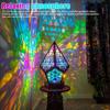 Wooden Led Projection Lamp Colorful Diamond Multipurpose Polar Star Floor Lamp Night Light Bohemian