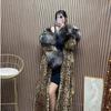 Temperament Celebrity Fur Maillard Style Leopard Print Long Coat Winter Thickened Warm Cotton Clothes Imitation Fox Hair