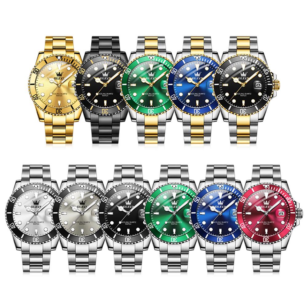 OLEVS Watches 5885 Mens Watch Original High Quality Quartz Watch Waterproof Luminous Calendar Watches For Men Box Gifts Reloj
