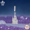 Magic Castle Pendant DIY Bracelet, S925 Sterling Silver, Platinum-Plated.
