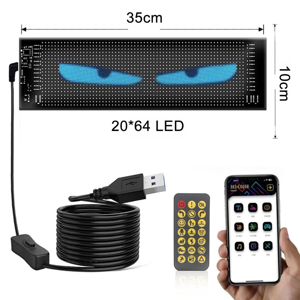 Demon Eyes Car LED Logo APP LED Matrix Pixel Panel Night Light DIY Programmable Flexible LED Display for Car Truck Accessorie
