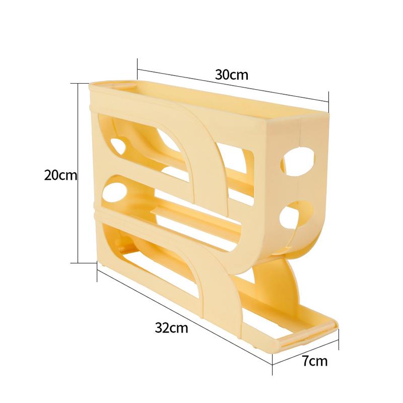 Используйте автоматический скатывающийся ящик для хранения яиц, кухонный холодильник, боковая дверца, стойка для хранения яиц, 30 штук, для упаковки коробок для яиц