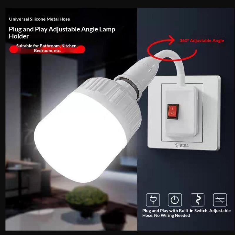 Versatile E27 Lamp Socket with Toggle Switch Ideal for Home Lighting