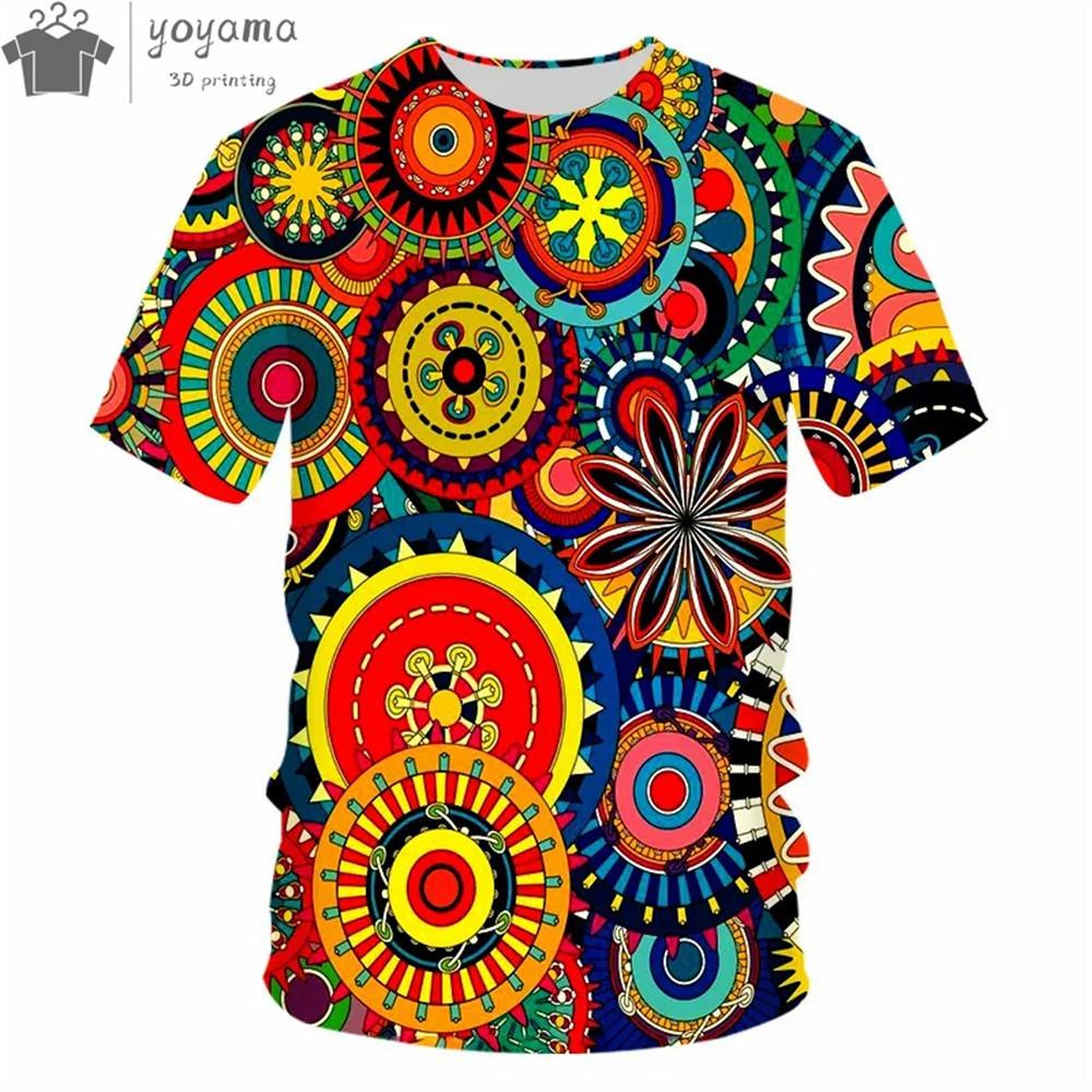 Красочная футболка с принтом «Trippy» для мужчин, крутые дизайны, футболки, летняя повседневная футболка с коротким рукавом и круглым вырезом