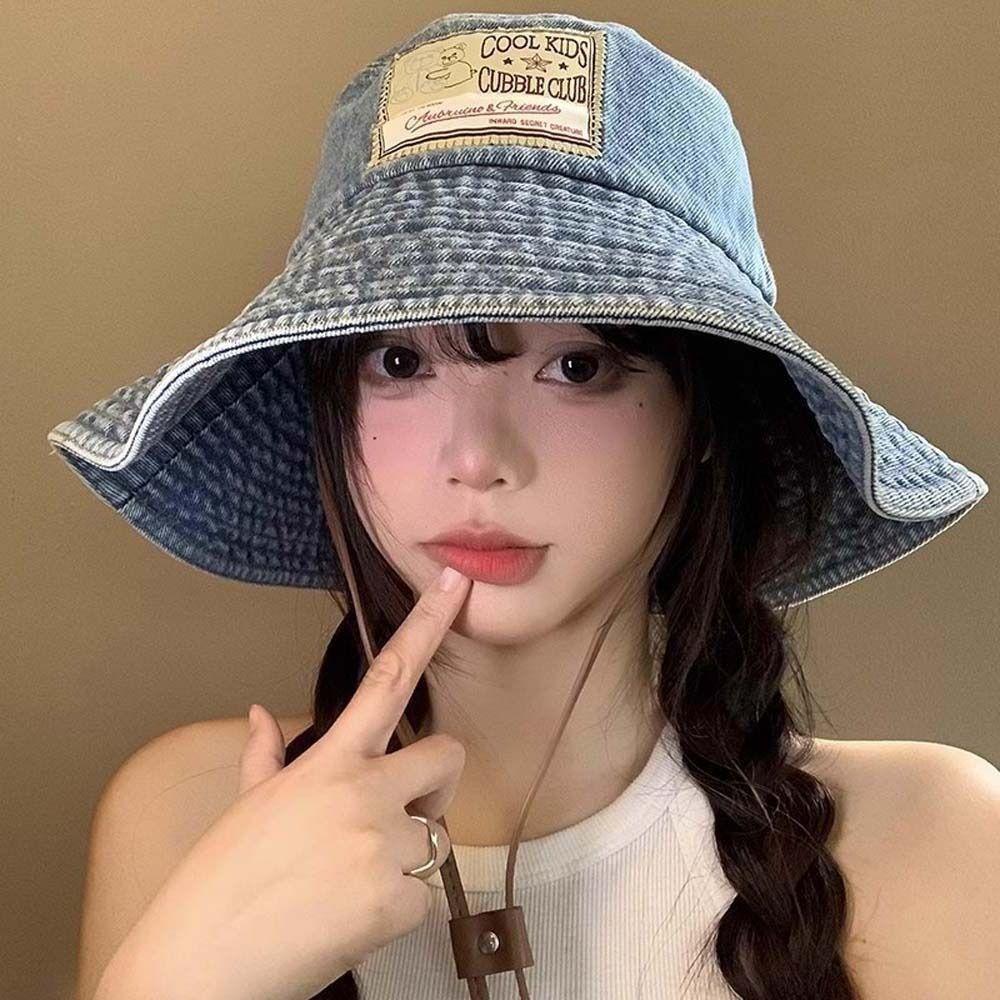 Солнцезащитная шляпа ретро шляпа рыбака легкая защита от солнца шляпа-ведро из мягкого денима для кемпинга