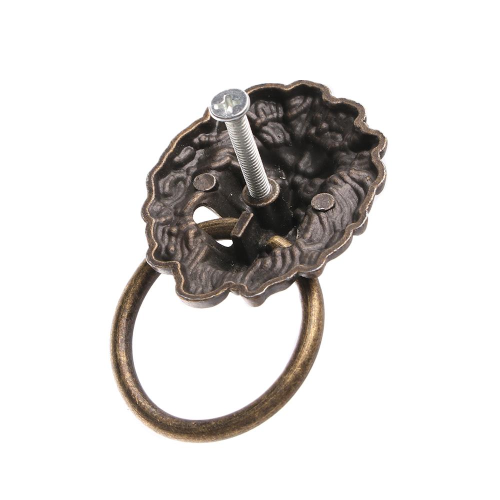 Creative Furniture Bronze Antique Lion Head Drawer Pull Handle Knob Ring