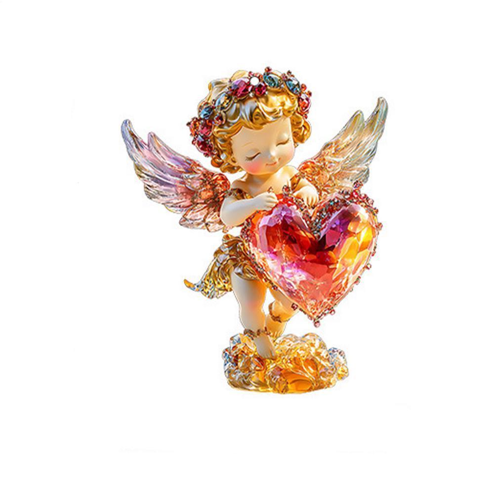 Мини День святого Валентина Домашний декор Акриловая подвеска 'Любовь' Украшение Эльф Ангел Брелок для ключей Пара