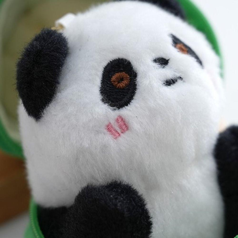 Плюшевый Набивной Кавайный Подвеска в виде Животного Милый Панда с Бамбуковой Трубкой Брелок Модный Унисекс