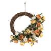Artificial Flower Rattan Wreath for Front Door Handmade Floral Twig Garland