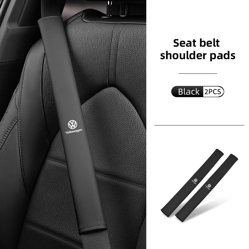 2pcs Car Safety Belt Shoulder Pads Leather Seat Belt Protector Cover For VW Scirocco Jetta Beetle Golf Polo Tiguan Sharan Touran ze2