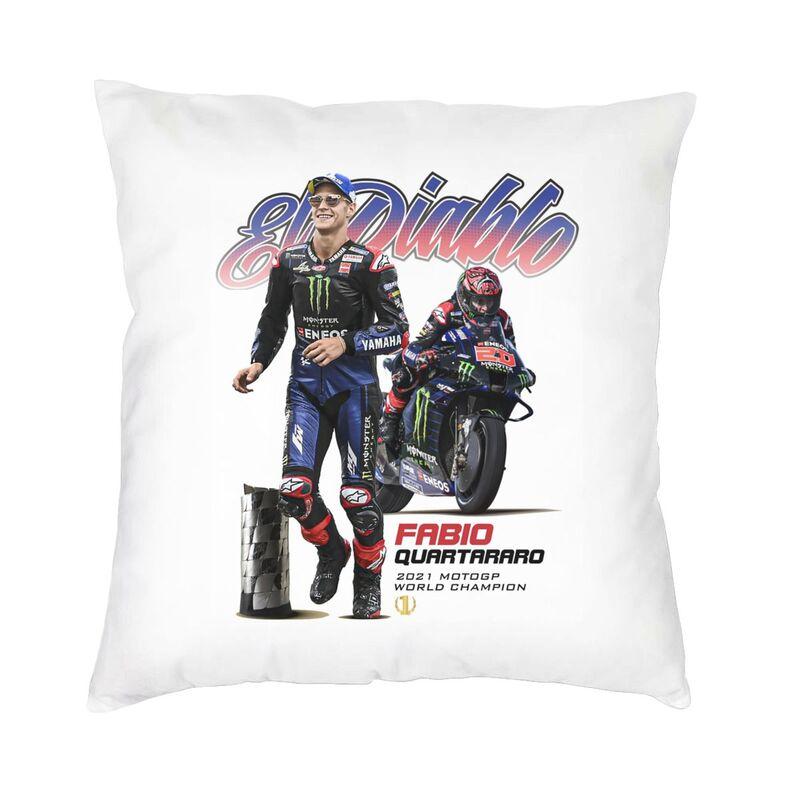 Cool French Racer Fabio Quartararo Square Throw Pillow Cover Decoration 3D Doublesided Print Cushion Cover for Living Room