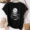 Женская летняя футболка с принтом луны в стиле ретро, футболки с коротким рукавом, повседневные топы с принтом