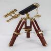 Brass Double Barrel Telescope 38.1 cm Nautical Decor with Wooden Tripod Ideal for Home, Office, Study, Library Birthday Gift