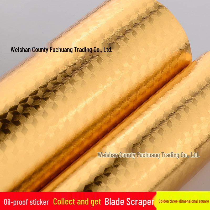 Самоклеящаяся водонепроницаемая кухонная фольга: Влагостойкая, Маслостойкая, Термостойкая, Утолщенная алюминиевая наклейка для шкафов и плит