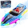 HUAJUN RC Boat Toy with Remote Remote LED Free Speed Low Power Warning Water Release Waterproof 1200mAh Perfect Gift for Boys and Kids Doll, Control,