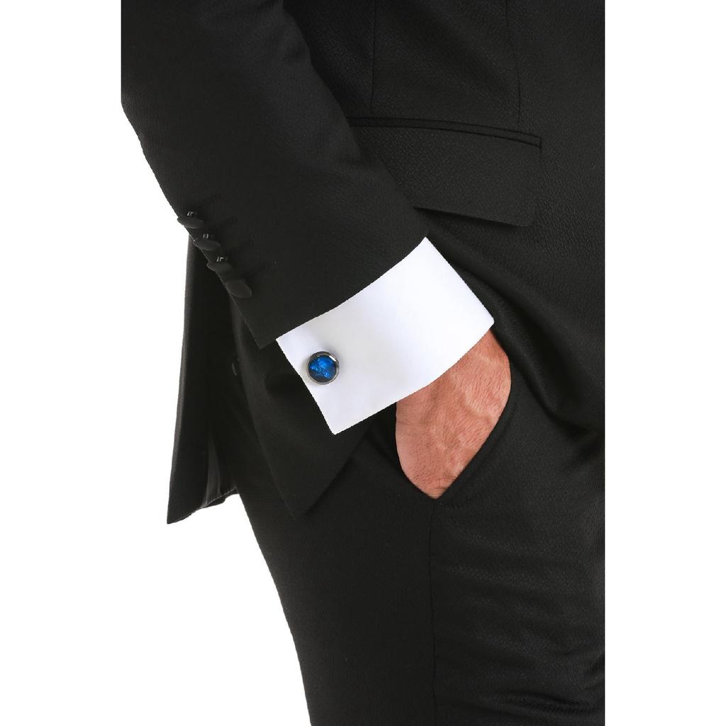 Черная однотонная круглая запонка