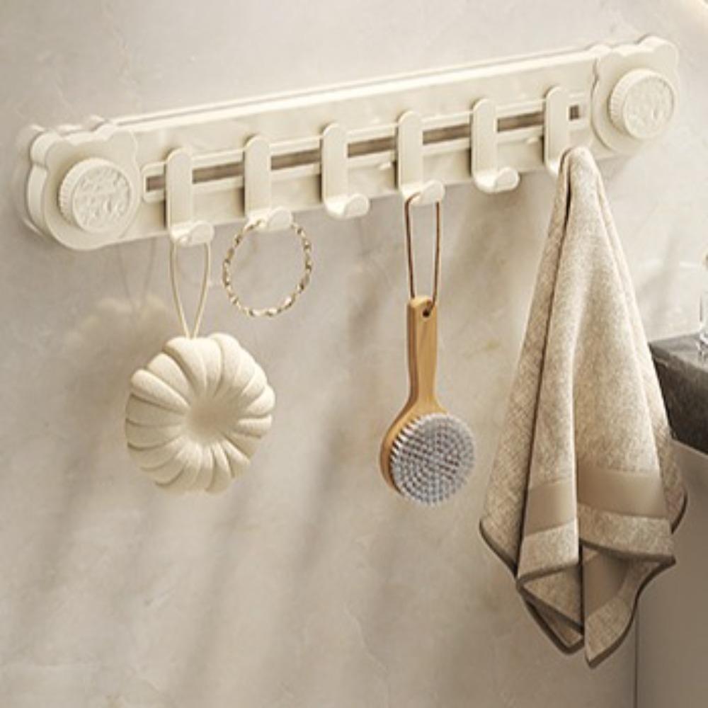 Wall Mounted Suction Cup Door Rear Hook Punch-Free Coat Hanger Bathroom Towel Rack  for Home