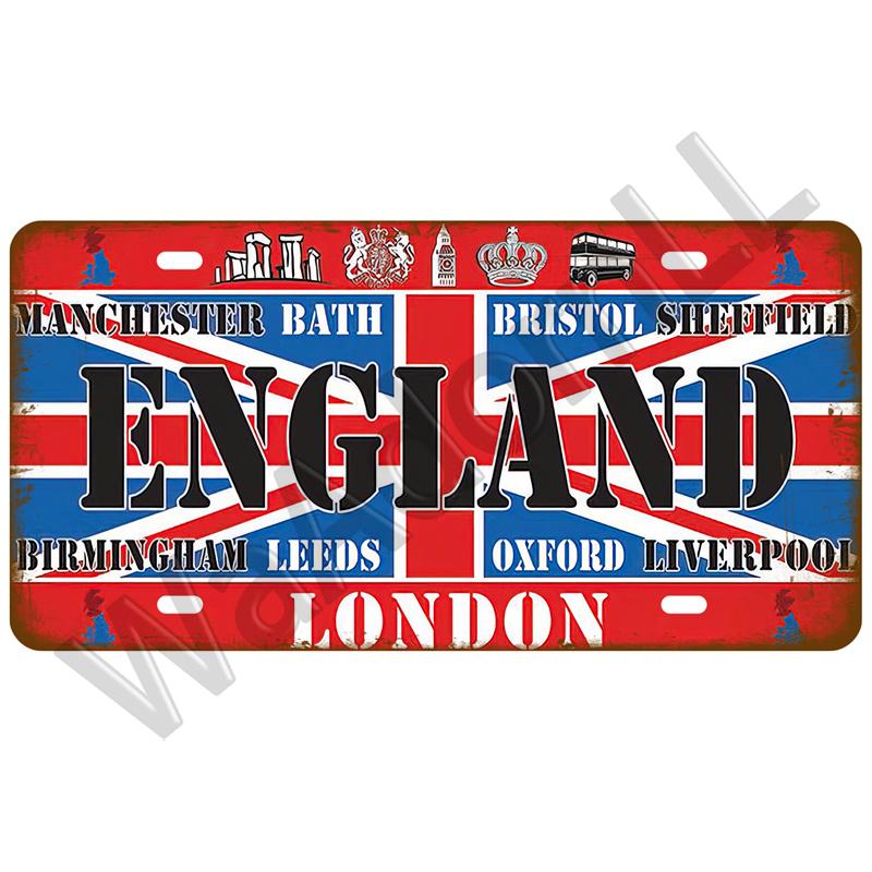 Металлический знак Германия США Флаг страны Франция Жестяная табличка Россия Испания Жестяная пластина для стены Домашний ресторан Ремесло Бар Декор