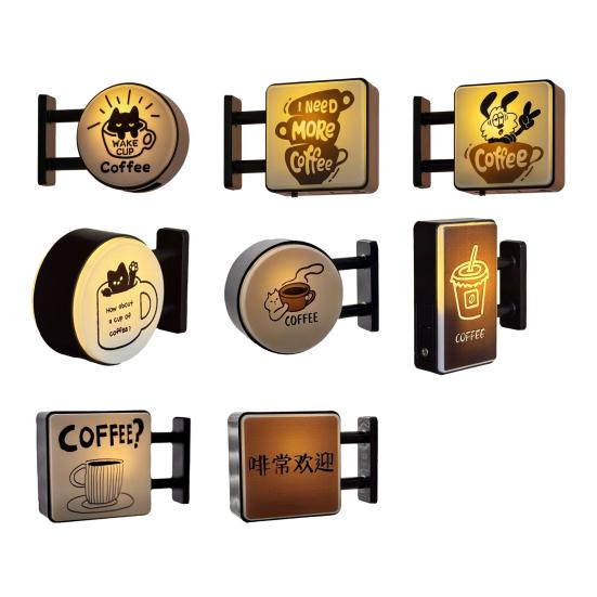 Coffee Lamp Refrigerator Magnet 3D Vintage Coffee Shop Light Fridge Magnet Cabinet Locker Whiteboard Decoration Coffee Lovers Gift