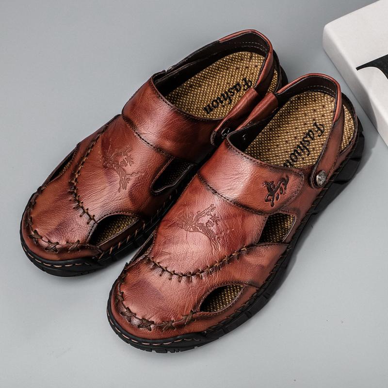 38-50 Мужские сандалии ручной работы Сандалии для активного отдыха Кожаные сандалии Пляжная обувь Походные сандалии для активного отдыха из кожи