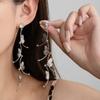 Суперкрасивые полые серебряные серьги-гвоздики с бриллиантами в виде бабочек, длинные серьги с кисточками, элегантные серьги, серьги для темперамента, нежные модные серьги