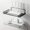Wall Mounted Router Shelf Metal Mesh Storage Rack No Drill WiFi Router Stand Power Strip Cable Organizer Holder for TV