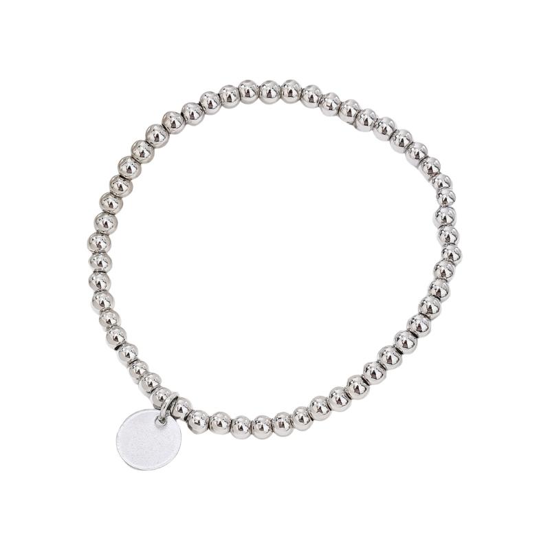 53 4mm Gold/Silver Stainless Steel Beaded Elastic Bracelet For Men Women Comfort Fit Adjustable Wristband