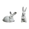 2 статуэтки кроликов, скульптуры животных, фигурки, деревенский, универсальный, садовый декор, настольные украшения
