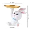 Милый поднос для хранения в виде кролика/кошки, скульптура кролика, подставка для ключей, статуэтка кролика из смолы, конфетница, гостиная, крыльцо, стол, украшение для дома