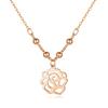 AOBOCO Rose Flower Necklace Pendant In 18k Rose A Simple and Popular Luxury Jewelry for Perfect As a Birthday or Wedding Gold. Women. Gift.