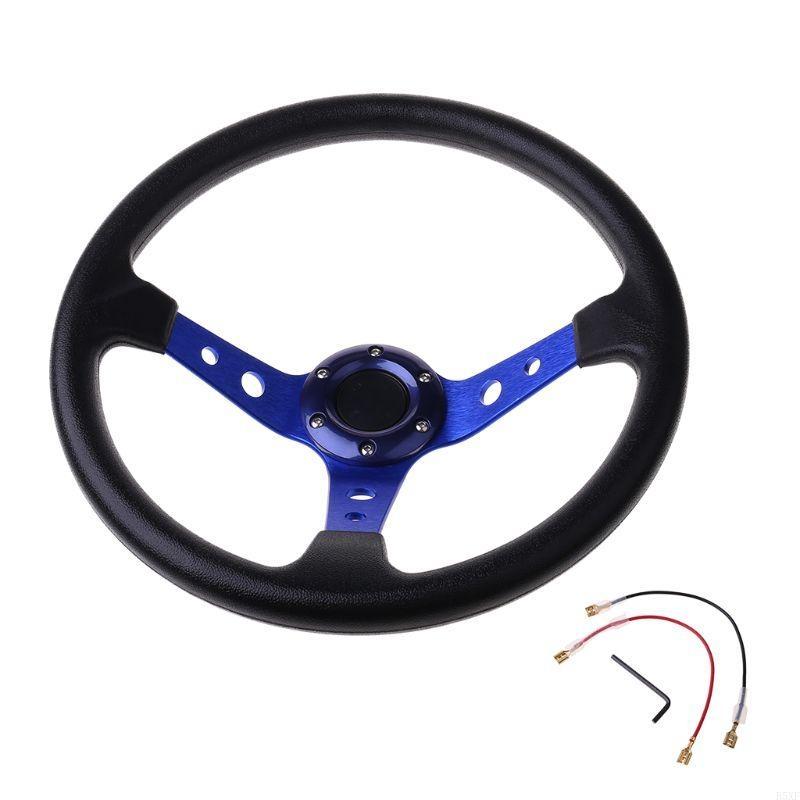 2025 New Car Accessories Sport Steering Wheel Universal 14inch PVC Leather Steering Wheel