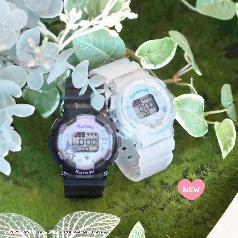 Цифровые наручные часы J-AXIS Cinnamoroll CR3C0003-CNC для девочек, с подсветкой, будильником и прозрачным экраном.