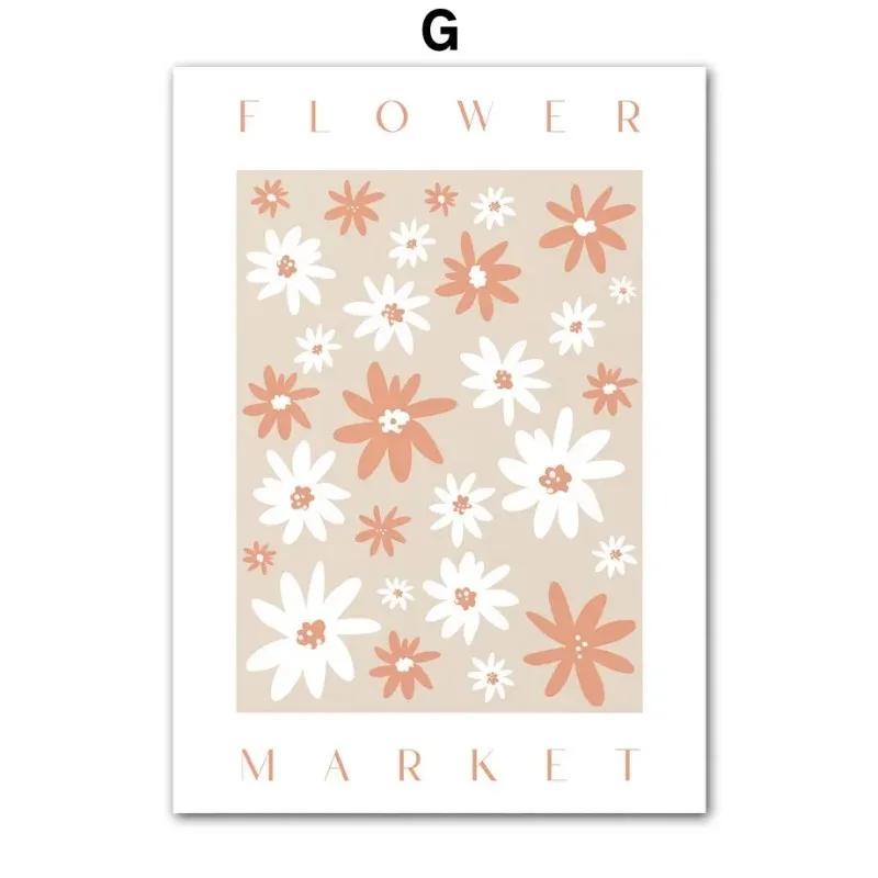 Nordic Simple Wall Art Abstract Colorful Flower Bohemian Canvas Poster Printing Home Bedroom Living Room Decoration Gifts
