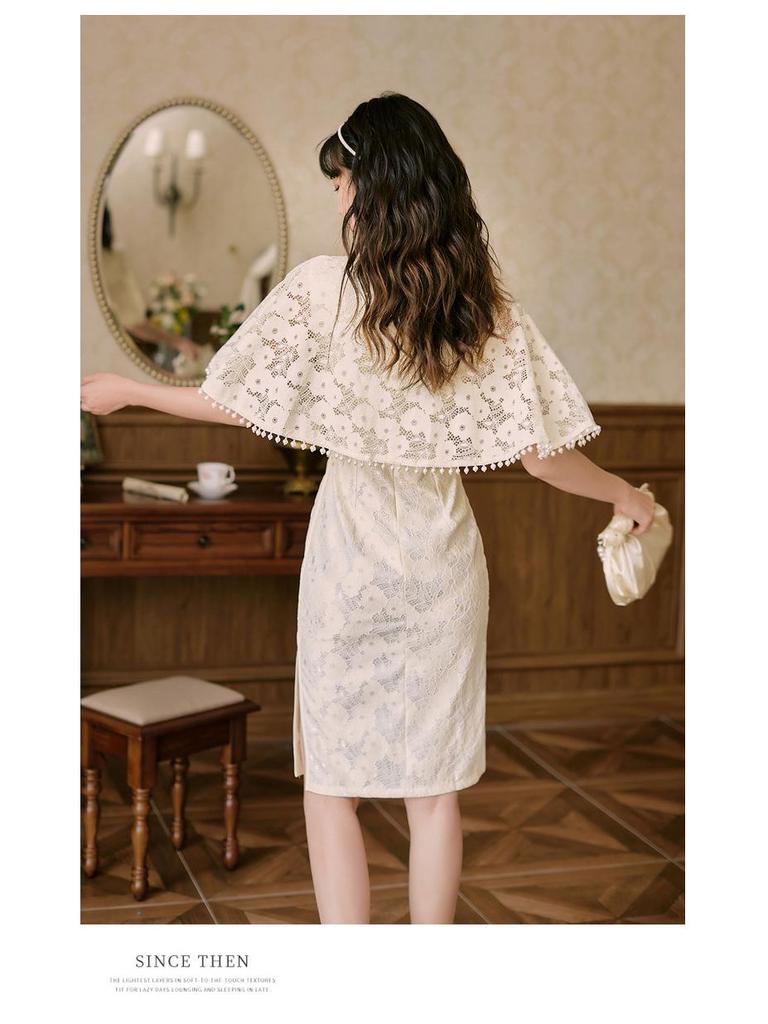 Женское вечернее платье чонсам шаль - Стильный кружевной кардиган для защиты от солнца