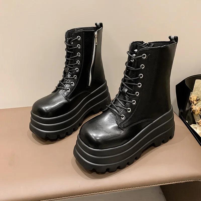 Side Zipper Large Size Thick-soled Short Boot Women's 2025 Spring and Autumn New European and American Boots