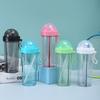 Portable Straw Cup Large Capacity Water Bottle Drinkware Double Drinking Cup  Outdoor