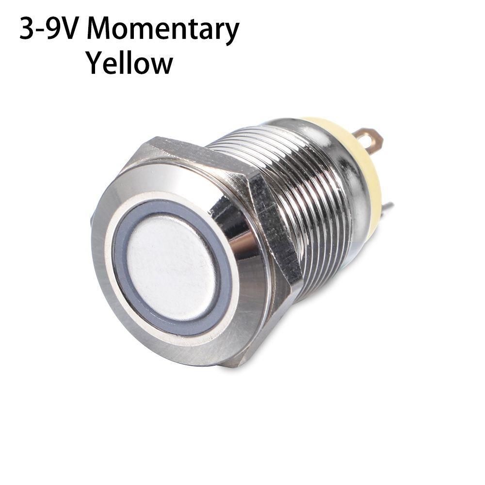 Waterproof Push 3V 5V 9V 12V 24V 110V 220V LED 12mm Metal Button Switch Momentary/Latching