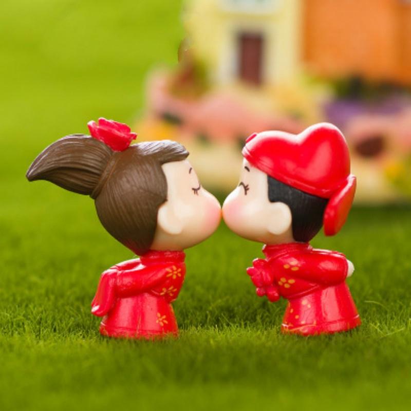 1 пара кукол-пары жених и невеста свадебное украшение микросцена китайское украшение