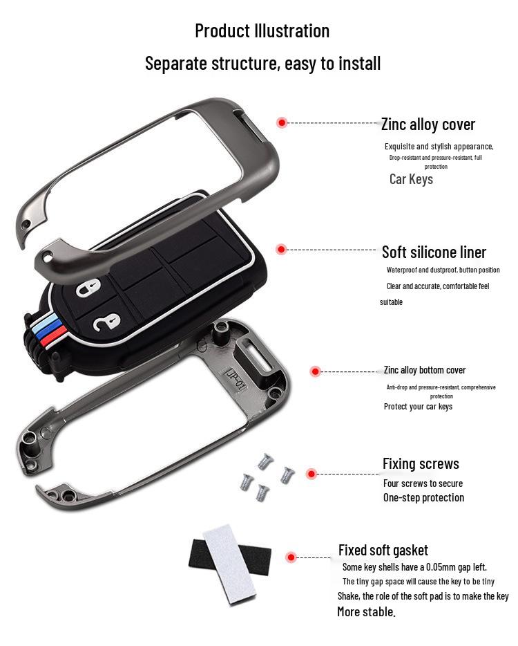 Чехол для ключа GAC Fiat Viaggio/Ottimo с металлической оболочкой и защитной пряжкой