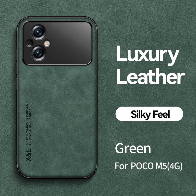 Для Poco M5 чехол кожа овчина текстура задняя крышка мягкая рамка противоударный чехол для телефона Xiaomi Poco M5 4G