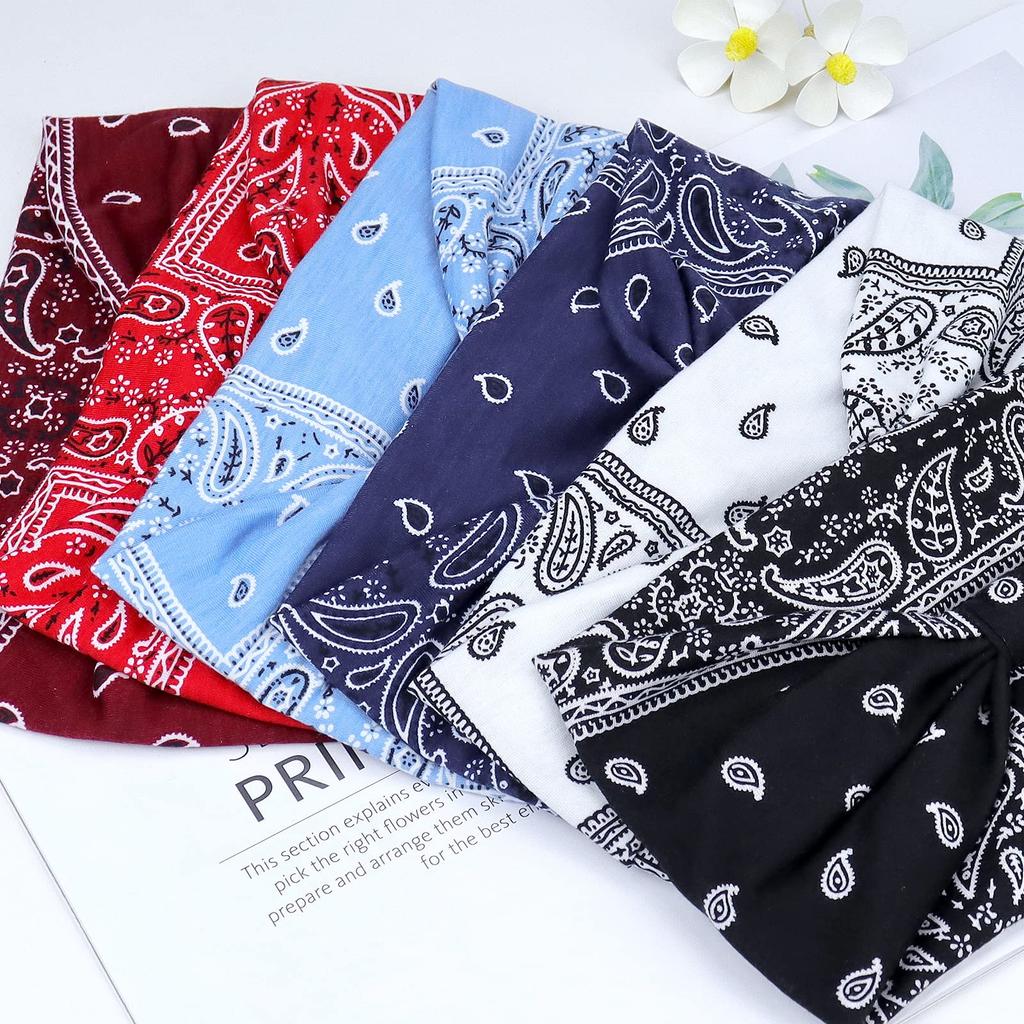 Boho Headbands Wide Knot Hair Scarf Floral Printed Hairband Elastic Turban Headwrap Stretch Head Bands Bandana Fashion Hair Accessories for Women