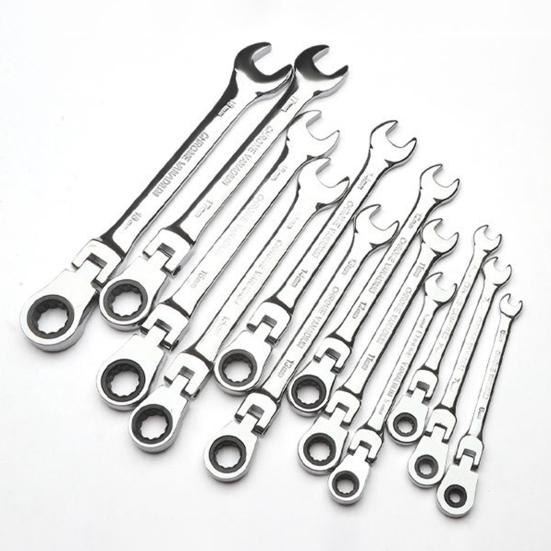 Накидной гаечный ключ с трещоткой, разводной угол 180 градусов, устойчивый к ржавчине, быстросъемный ручной гаечный ключ с трещоткой