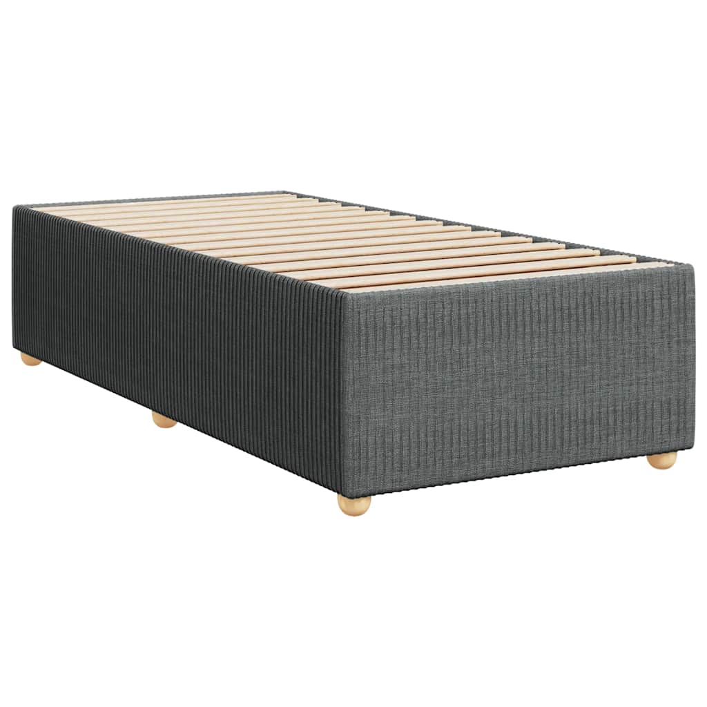 Box Spring Bed with Mattress Dark Gray 80 x 200 cm Fabric