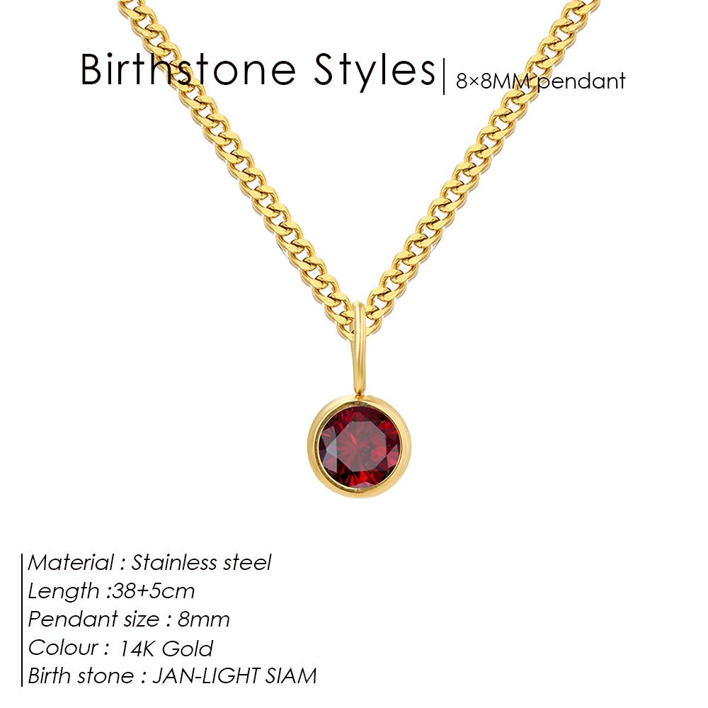 EMANCO DIY 12 Constellation Birthstone Set Necklace Zirconia Stainless Steel Pendant Necklace Anniversary Birthday Gift