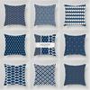 Geometric Simple Blue Print Pillow Case Office Sofa Cushion Cover Luxury Home Decor Cushion Cover
