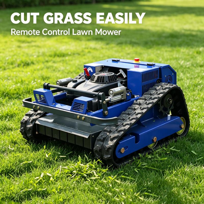 Multifunctional Crawler Remote Control Lawn Mower Tracked RC Grass Cutter Support OEM Customization