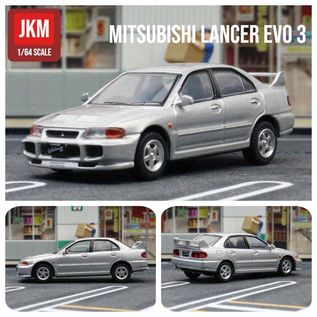 1/64 Mitsubishi Lancer Evolution EVO Toy Car Miniature 1:64 JKM Racing Model Free Wheel Diecast Alloy Collection Gift for Boy
