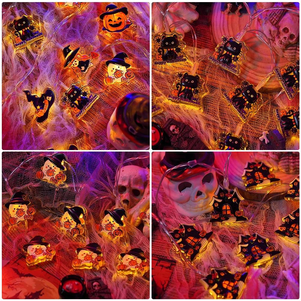 1.5m 10LED Glowing Halloween Party String Lights Pumpkin Ghost Witch DIY Home Decor LED Light String for Halloween Party